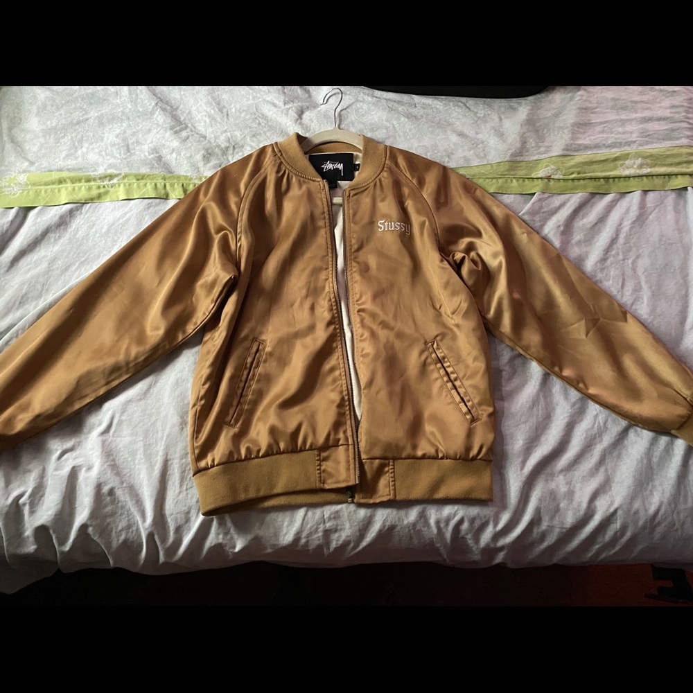 Gold Stussy Bomber Jacket